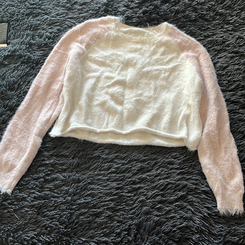 Pink and White Sweater